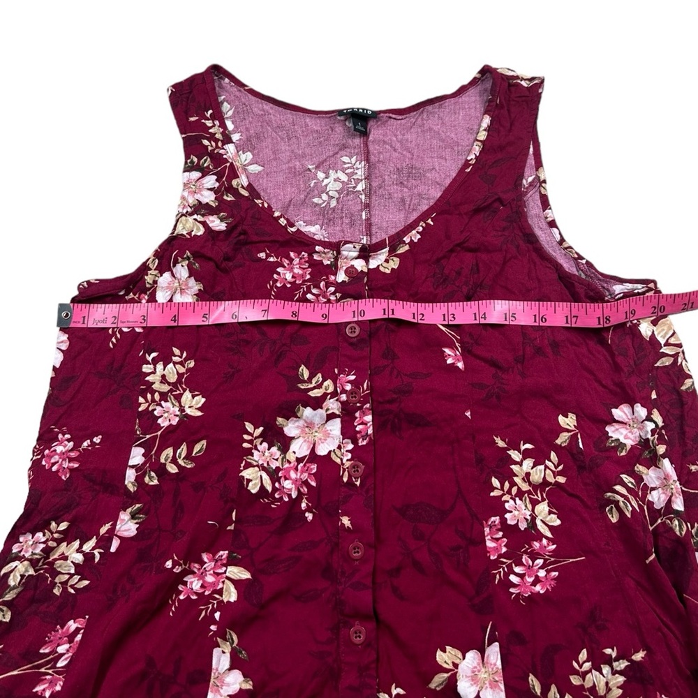 TORRID: Fit And Flare Stretch Challis Button-Front Tank -Size 1 / 1X - Picture 9 of 12